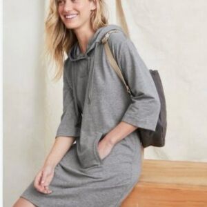 Garnet Hill Charcoal Hoodie with Button Detail